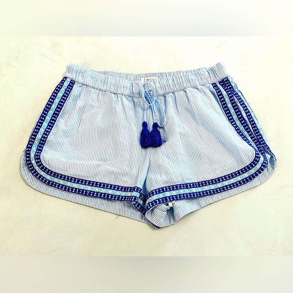 Vineyard Vines Sea Spray Blue Stripe Pull On Shorts Womens Sz Small Embroidered - Picture 7 of 10